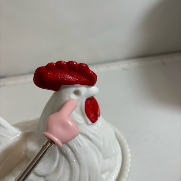 Vintage 1950’s Westmoreland milk glass chicken‎ rooster container nest bowl - Picture 16 of 16